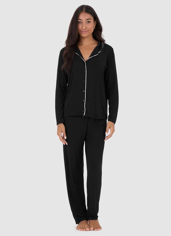 Malwee - Pijama Feminino em Malha Essence Preto