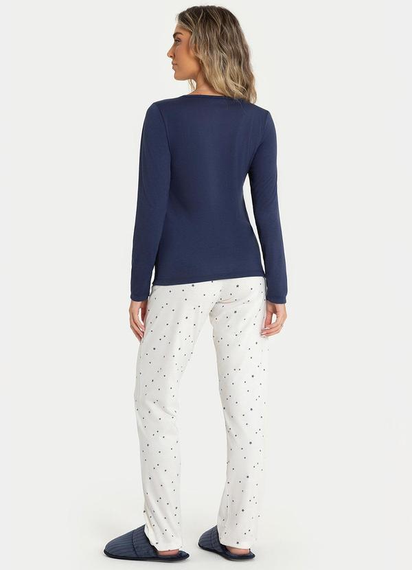 Rovitex - Pijama Feminino Meia Malha Azul 3