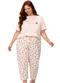 Zee Rucci - Pijama Feminino Plus Blusa Manga Curta Verde - variação: Rosa
