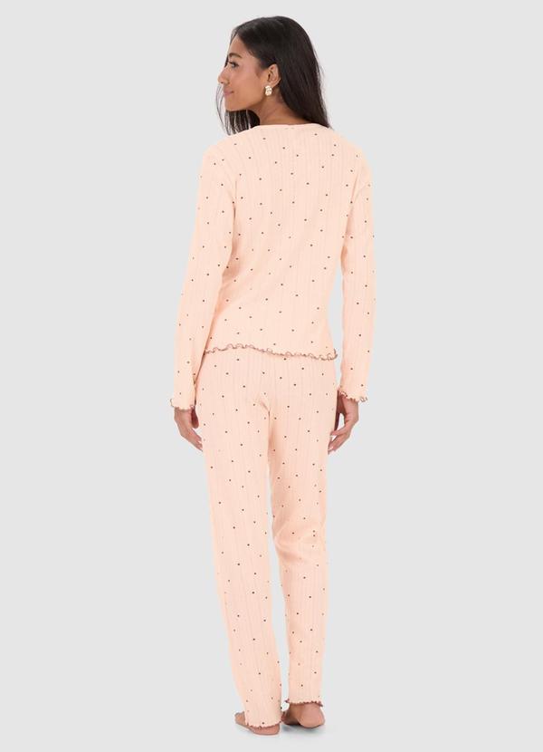 Malwee - Pijama Feminino Poá Maquinetado Rosa 2