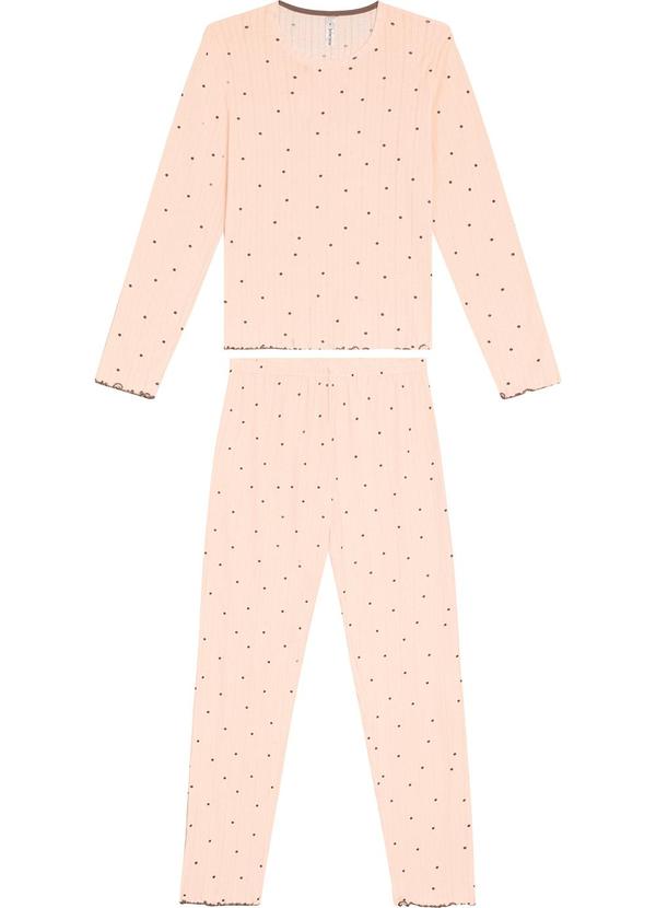 Malwee - Pijama Feminino Poá Maquinetado Rosa 4