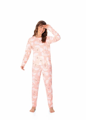 Malwee - Pijama Flamingos Carrot em Malha Essence Rosê - MALWEE