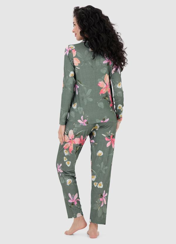 Malwee - Pijama Floral Feminino em Malha Essence Verde 2