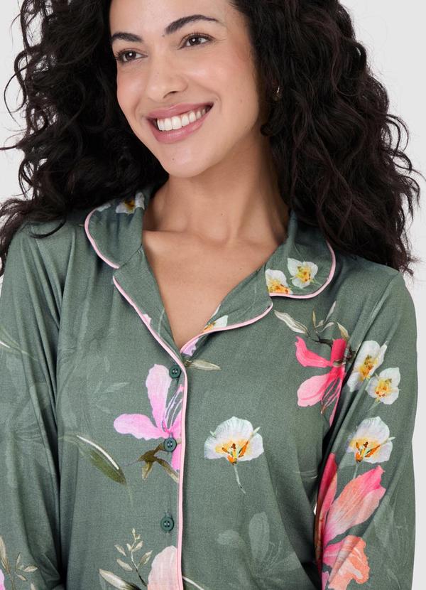 Malwee - Pijama Floral Feminino em Malha Essence Verde 3