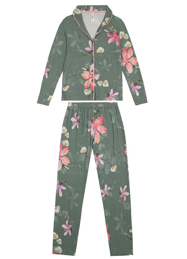 Malwee - Pijama Floral Feminino em Malha Essence Verde 4