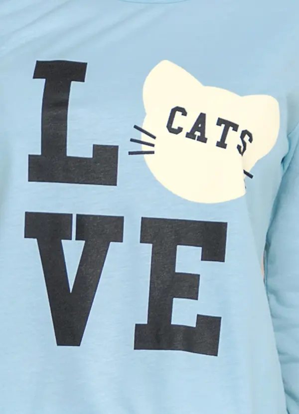 Alma Dolce - Pijama Longo com Estampa Azul Claro 3