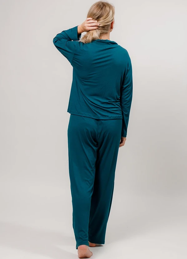 Piante Pijamas - Pijama Longo com Gola Alta Viscolycra Verde 2