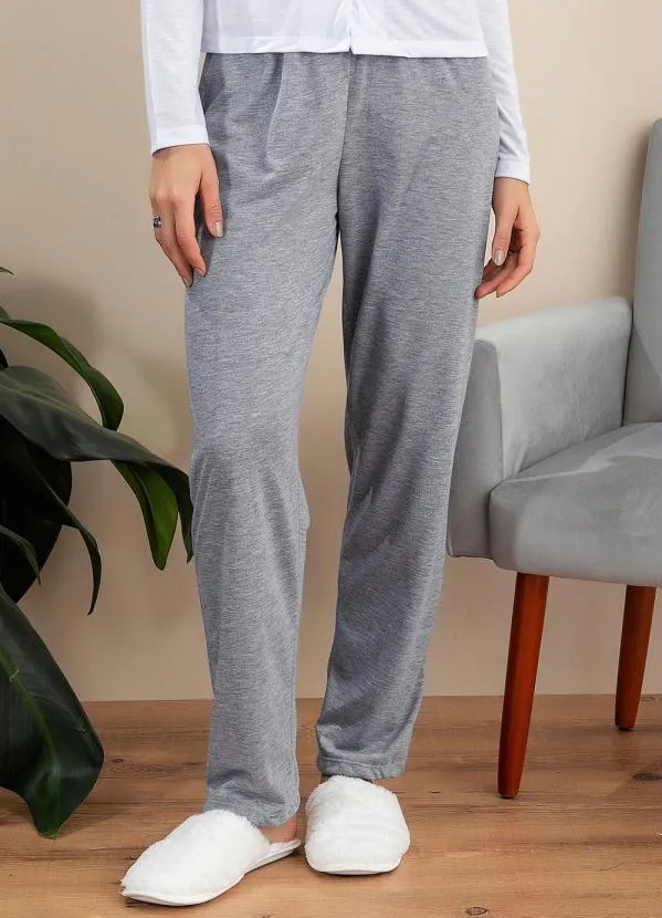 Alma Dolce - Pijama Longo com Gola Mescla 5