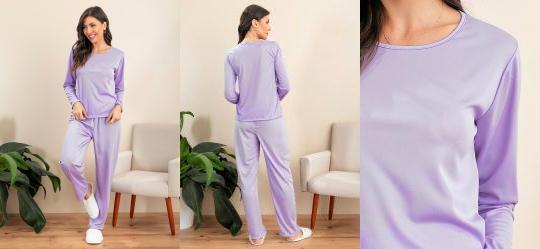 Pijama Longo Decote Redondo Lils