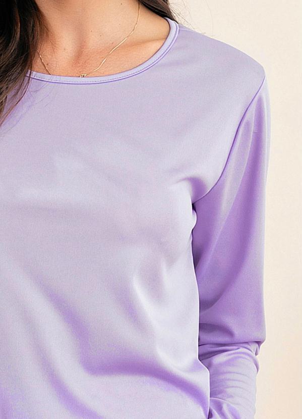 Alma Dolce - Pijama Longo Decote Redondo Lilás 3