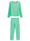 Malwee - Pijama Longo em Malha Canelada Verde Menta - variação: Verde Menta