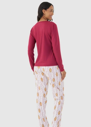 Rovitex - Pijama Longo Feminino Mensageira da Paz Vermelho - ROVITEX