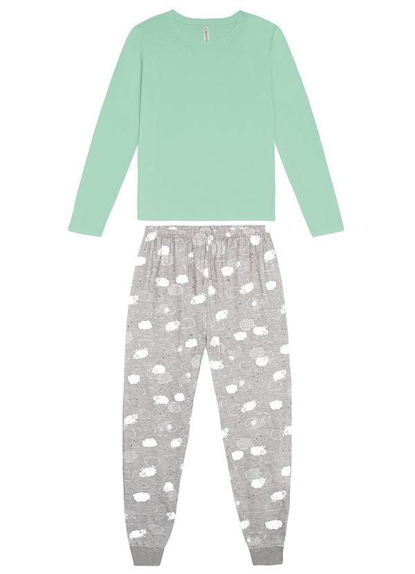 Malwee - Pijama Longo Feminino Ovelhinhas Verde 3