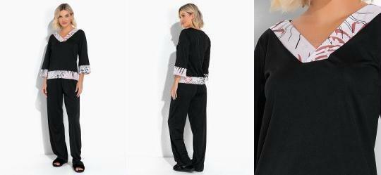 Pijama Longo Folhagem Bege