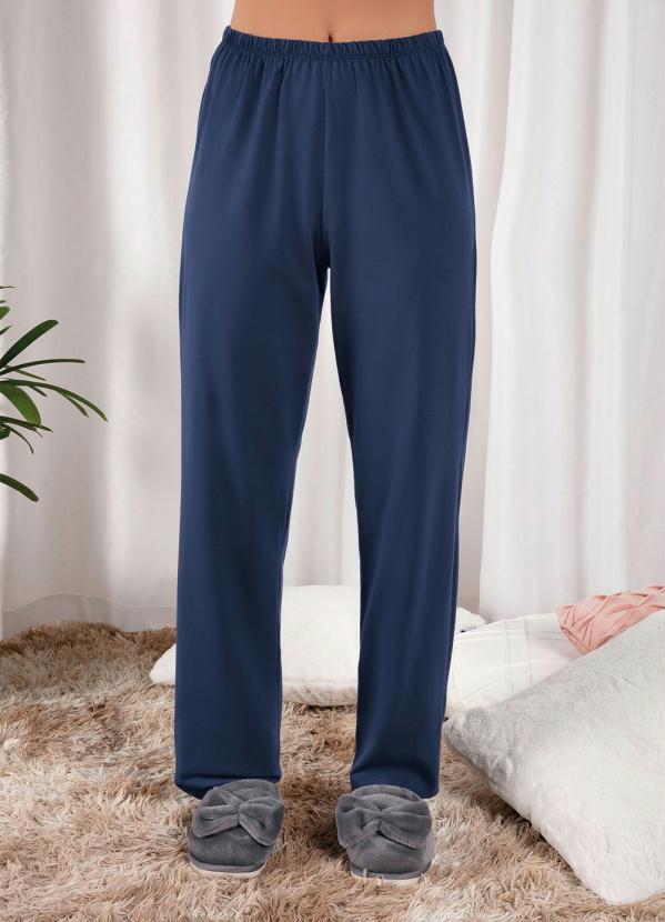 Alma Dolce - Pijama Longo Marinho/Mostarda 5