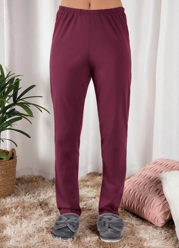 Alma Dolce - Pijama Longo Mescla/Bordô 5