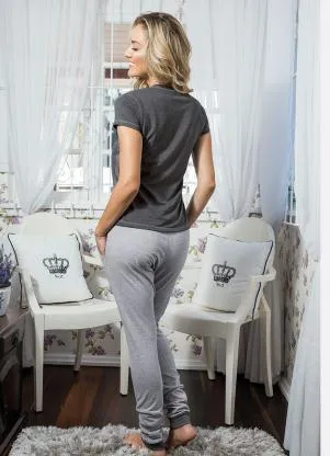 Alma Dolce - Pijama Longo Mescla - ALMA DOLCE