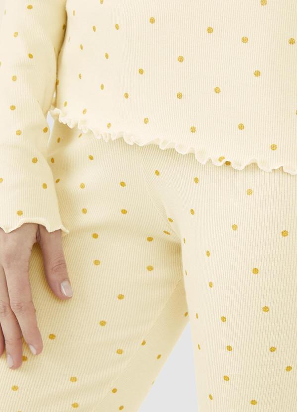 Malwee - Pijama Longo Poá em Ribana Bege 3