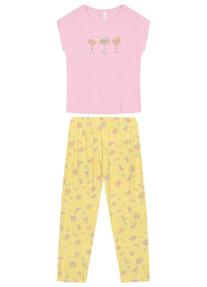 Malwee - Pijama Longo Take Time For Yourself Rosa Claro - MALWEE