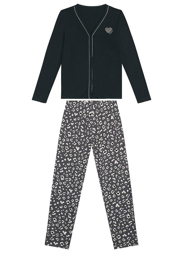 Malwee - Pijama Love Animal Print Feminino Preto 3