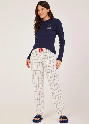 Anna Kock - Pijama Manga Longa Azul Marinho - ANNA KOCK