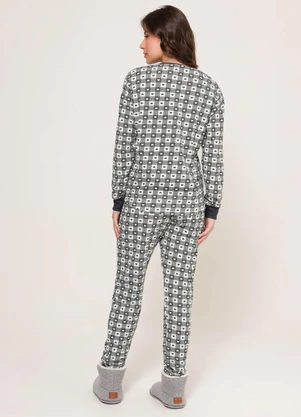 Espaço Pijama - Pijama Manga Longa Cinza - ESPAÇO PIJAMA