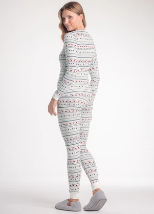 Espaço Pijama - Pijama Manga Longa com Calça Cinza - ESPAÇO PIJAMA
