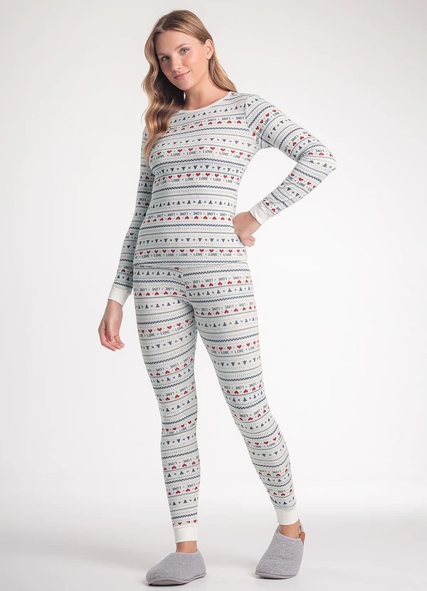 Espaço Pijama - Pijama Manga Longa com Calça Cinza