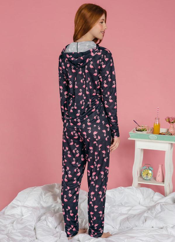 Alma Dolce - Pijama Manga Longa com Touca Flamingo 2