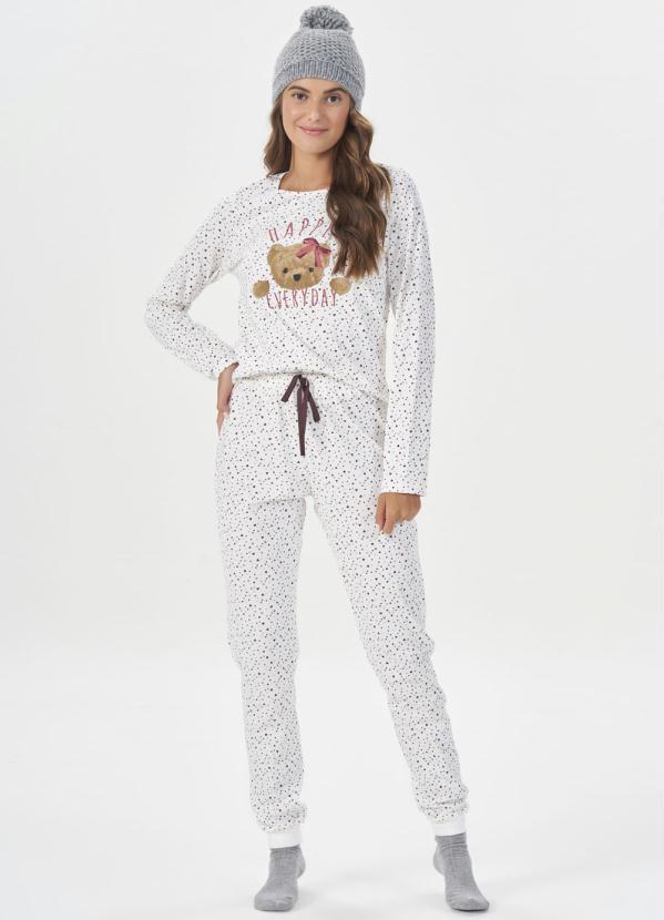 Espaço Pijama - Pijama Manga Longa Infantil Bege 1