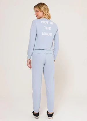 Espaço Pijama - Pijama Manga Longa Moletinho Azul - ESPAÇO PIJAMA