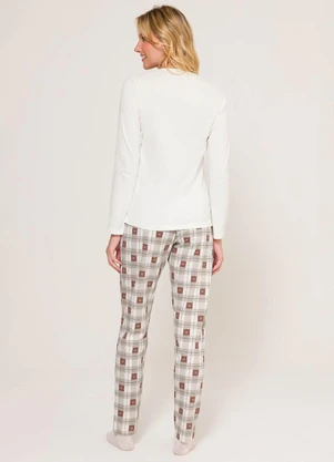 Espaço Pijama - Pijama Manga Longa Off White - ESPAÇO PIJAMA