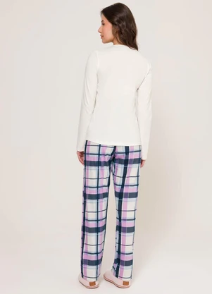 Espaço Pijama - Pijama Manga Longa Off White - ESPAÇO PIJAMA