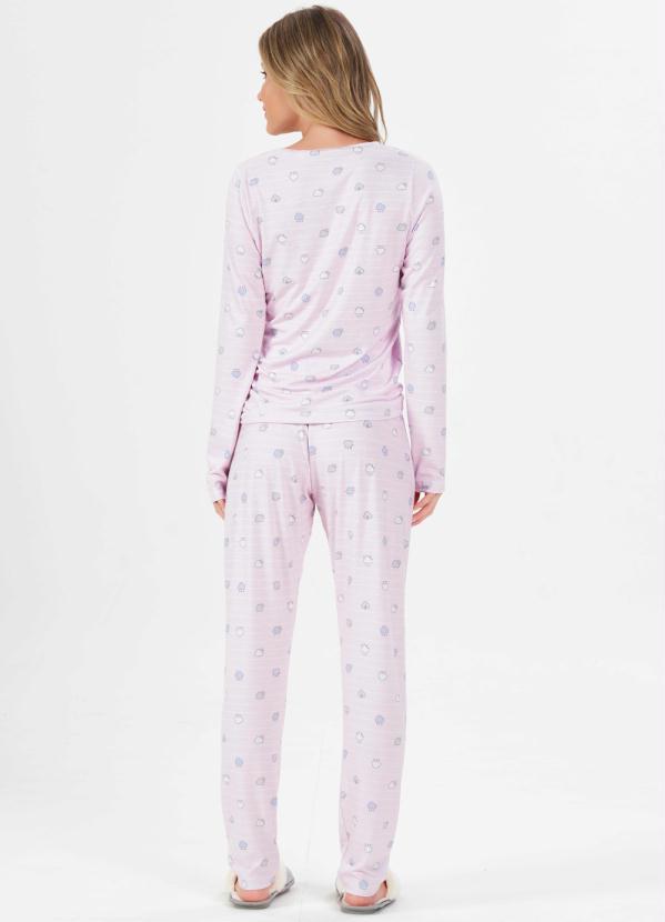 Espaço Pijama - Pijama Manga Longa Rosa 2