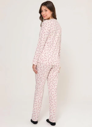 Espaço Pijama - Pijama Manga Longa Rosa - ESPAÇO PIJAMA