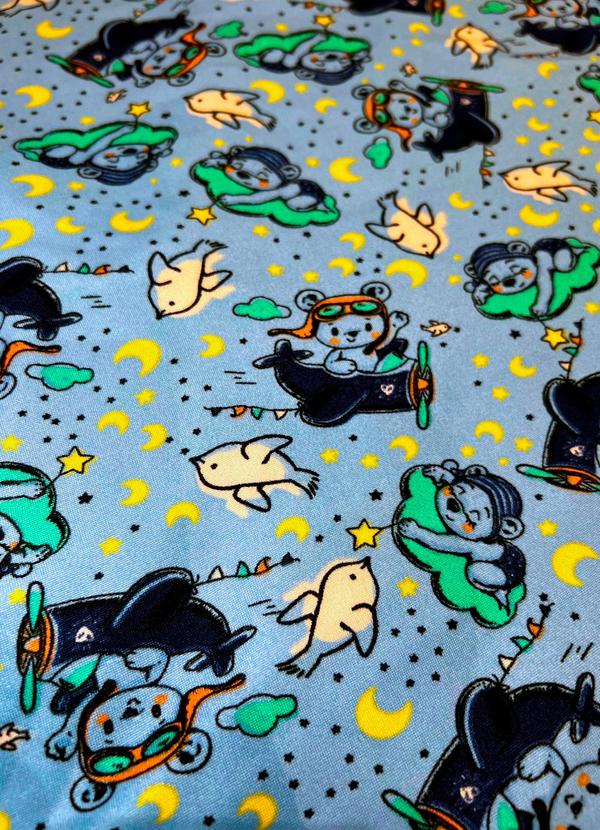 Dukali - Pijama Manga Longa Suede Azul 4