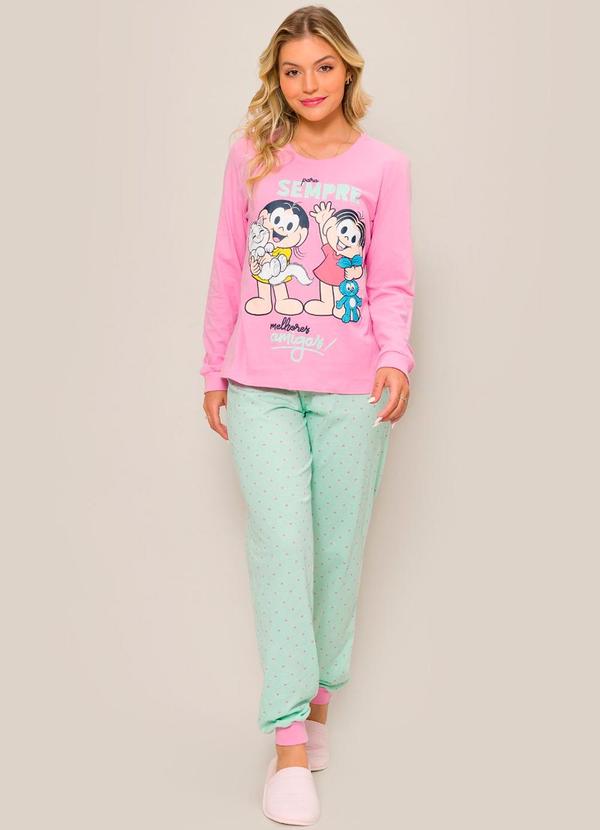 Rovitex - Pijama Manga Longa Turma da Monica Rosa