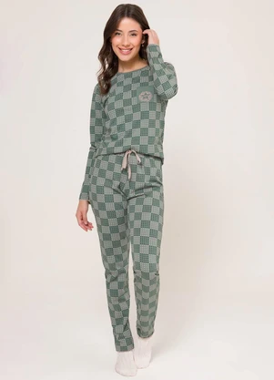 Espaço Pijama - Pijama Manga Longa Verde - ESPAÇO PIJAMA