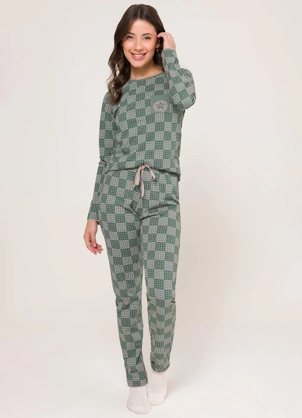 Espaço Pijama - Pijama Manga Longa Verde