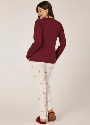 Anna Kock - Pijama Manga Longa Vinho - ANNA KOCK