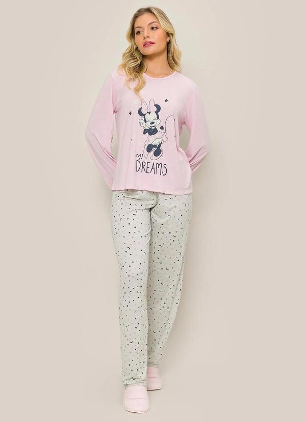 Disney - Pijama Minnie Rosa Claro em Poliviscose