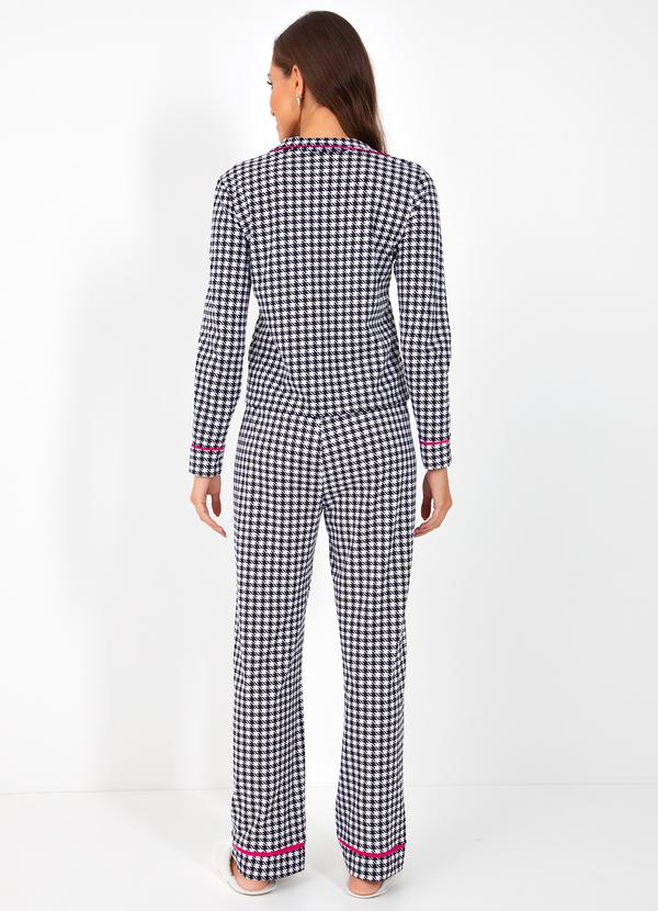 Alma Dolce - Pijama Pied de Poule P&B em Malha de Algodão 3