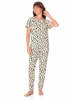Malwee - Pijama Poá Carrot em Malha Essence Off White - MALWEE