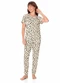 Malwee - Pijama Cisne Carrot em Malha Essence Coral - variação: Off White