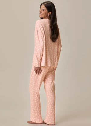 Malwee - Pijama Poá em Tricot Rosê - MALWEE