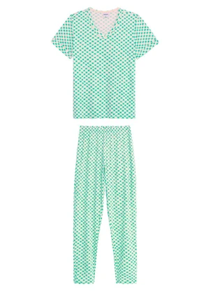 Malwee - Pijama Xadrez Carrot em Malha Essence Verde - MALWEE