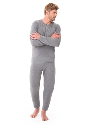 Zee Rucci - Conjunto Loungewear Moletinho com Punhos Cinza - ZEE RUCCI