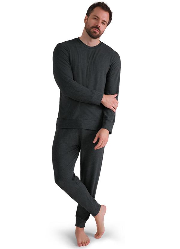 Zee Rucci - Conjunto Loungewear Moletinho com Punhos Cinza