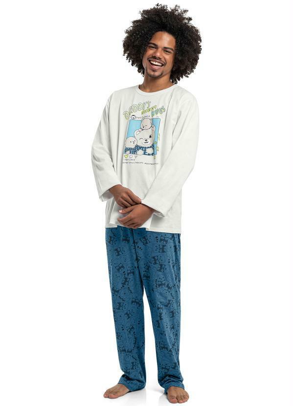 Quimby - Pijama Adulto Menino Branco