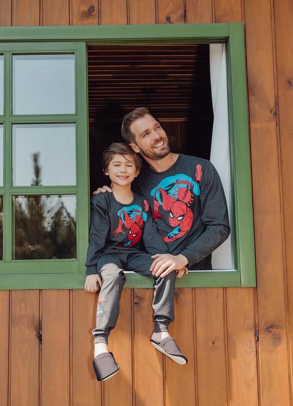 Disney - Pijama Homem Aranha Mescla Escuro em Meia Malha 2